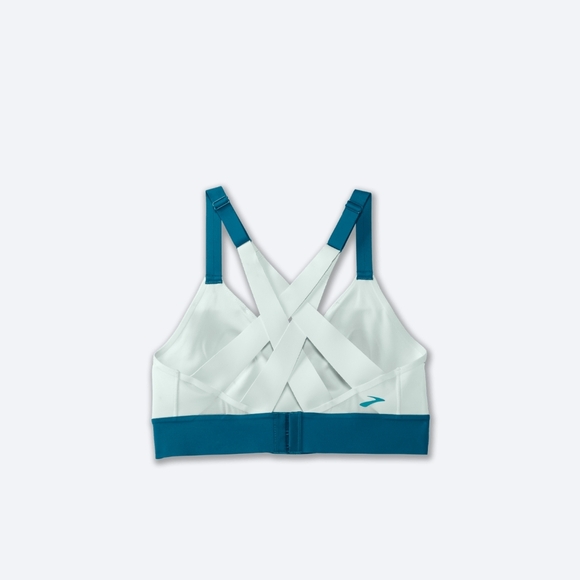 Brooks Drive Interlace Run Bra - Blue and White - Picture 2 of 8